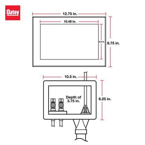 washing machine outlet box sizes